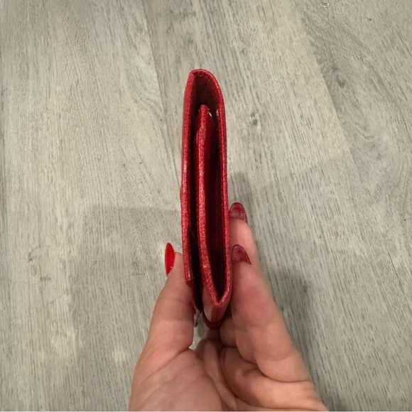 Salvatore Ferragamo Women's Vara Long Bifold Wallet, Red And Gold Authentic EUC - Picture 10 of 12